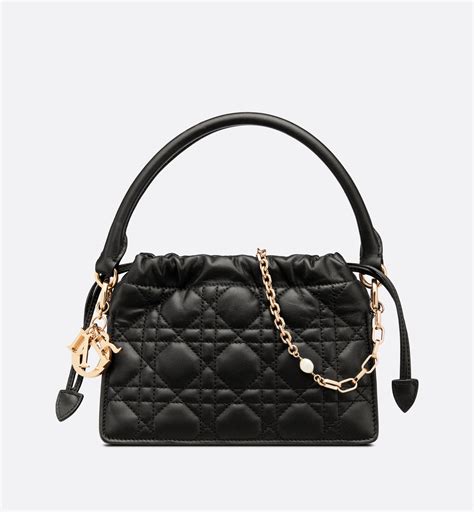 lady dior top handle drawstring mini bag|Dior lambskin mini bag.